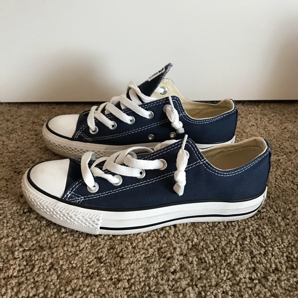Navy blue converse All-star shoes